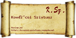 Kovácsi Szixtusz névjegykártya