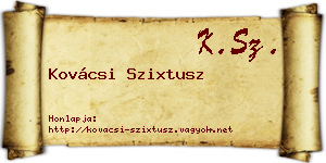 Kovácsi Szixtusz névjegykártya